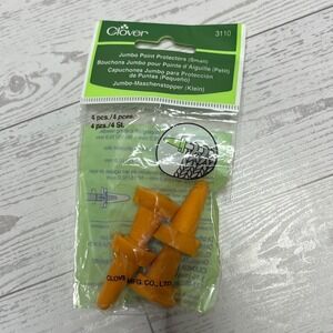 Clover 3110 Jumbo Point Protectors Small Orange Knitting Needle Stoppers